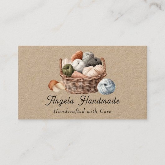 Knitting Basket Handmade QR Code 名刺 (正面)