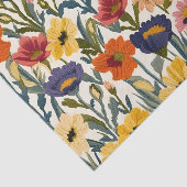 Knitting Botanical Pattern Pastel Vintage Colours 薄葉紙 (詳細)