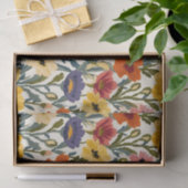 Knitting Botanical Pattern Pastel Vintage Colours 薄葉紙 (ギフト)