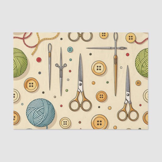 Knitting Crochet Sewing Tools Pattern 薄葉紙 (正面)