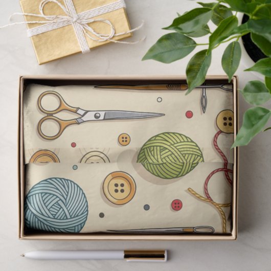 Knitting Crochet Sewing Tools Pattern 薄葉紙 (ギフト)