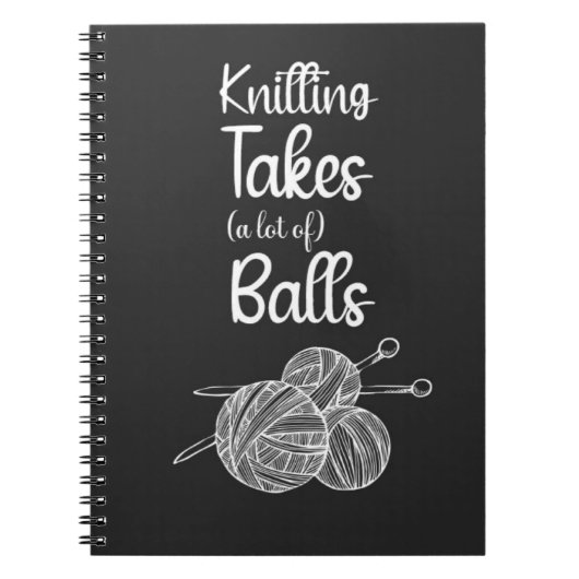 Knitting Gifts Minimalist Yarn Simple For Her ノートブック (正面)