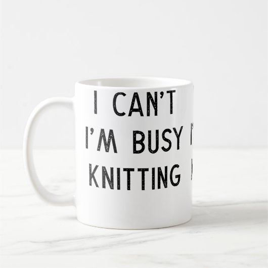 Knitting Idea For Her Knit Lover Busy Knitting Uni コーヒーマグカップ (左)