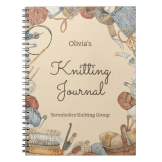 Knitting Journal For Knitting Lovers Personalized ノートブック
