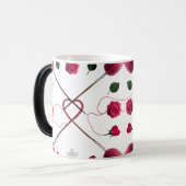 Knitting Love Heart Color Morphing Mug | Crafting モーフィングマグカップ (正面左)