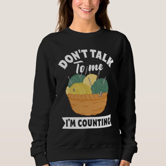 Knitting Love Hobby Yarn Crochet Crocheting needle スウェットシャツ (正面)