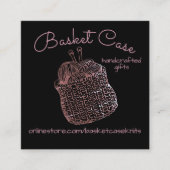 Knitting needles yarn basket knitter crafts スクエア名刺 (正面)