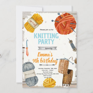 Knitting party invitation 招待状