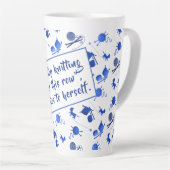 Knitting Saying Yarn Pattern Mug For Fiber Artists カフェラテマグ (右アングル)