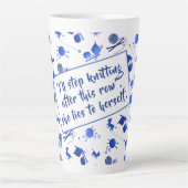 Knitting Saying Yarn Pattern Mug For Fiber Artists カフェラテマグ (正面)