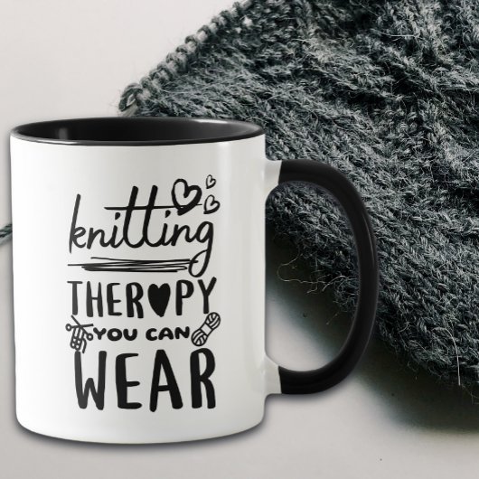 Knitting Therapy You Can Wear Funny Mug マグカップ