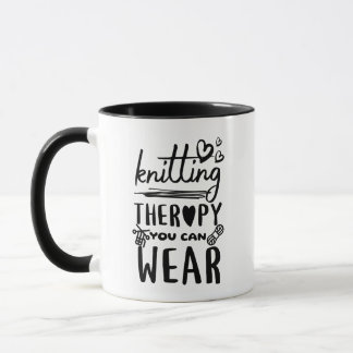 Knitting Therapy You Can Wear Funny Mug マグカップ