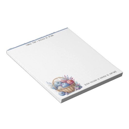 Knitting To-Do List Notepad For Crafters ノートパッド (アングル)