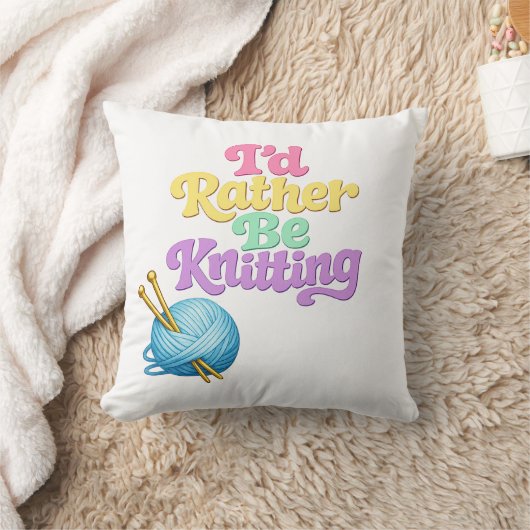 Knitting Yarn Geek Throw Pillow クッション (ブランケット)