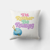 Knitting Yarn Geek Throw Pillow クッション (裏面)