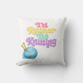 Knitting Yarn Geek Throw Pillow クッション (正面)