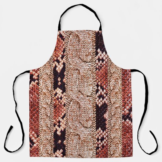 Knitwear Fabric Texture, geometric texture, snake エプロン (正面)