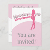 Knockoutベビーシャワーの妊婦の上でたたかれる 招待状 (正面/裏面)