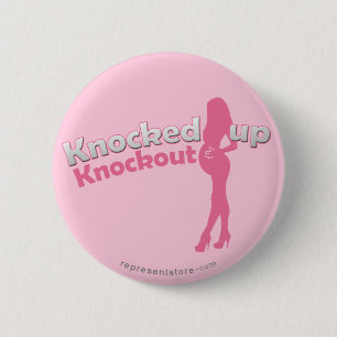 Knockoutベビーシャワーの妊婦の上でたたかれる 缶バッジ