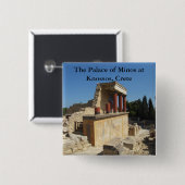 Knossos、クレタ、ギリシャのMinosの宮殿 缶バッジ (正面&裏面)