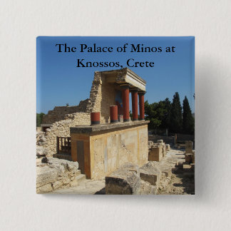 Knossos、クレタ、ギリシャのMinosの宮殿 缶バッジ