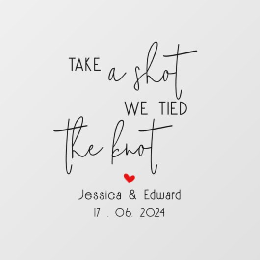 Knot Blackスクリプトカップルを結んだショットを撮る ウィンドウサイン (シート)