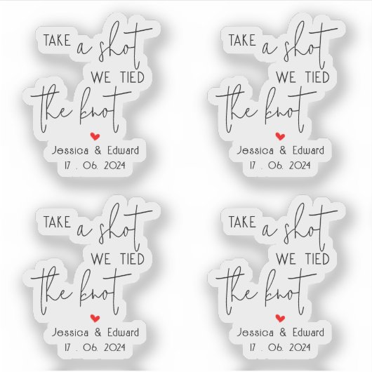 Knot Blackスクリプトカップルを結んだショットを撮る シール (正面)