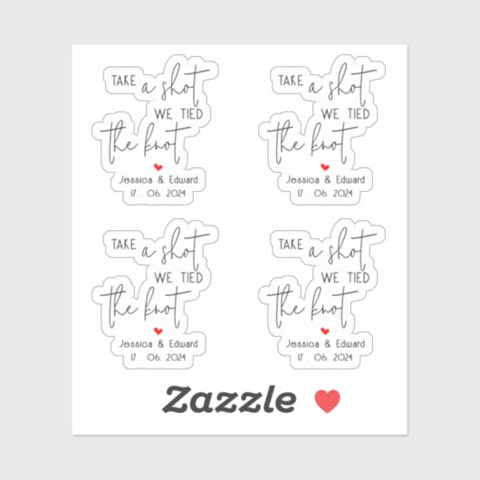 Knot Blackスクリプトカップルを結んだショットを撮る シール (シート)