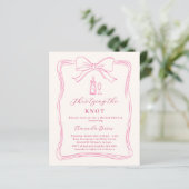 Knot bow pink hand drawn Bridal Shower invitation (スタンド正面)
