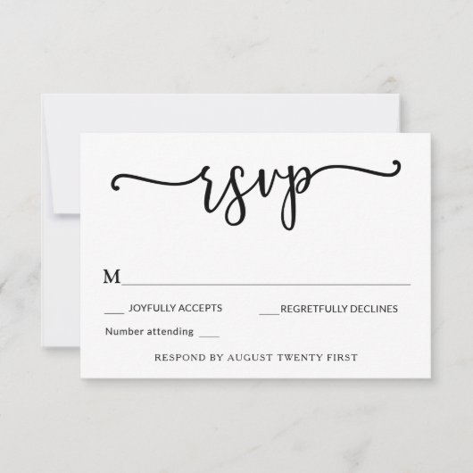 Knot RSVPエンクロージャカードを結んだ 招待状 (正面)