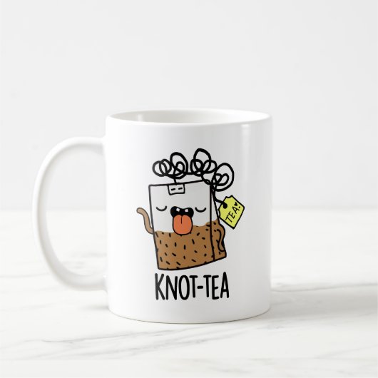 Knot-tea お茶の冗談パロディ コーヒーマグカップ (左)