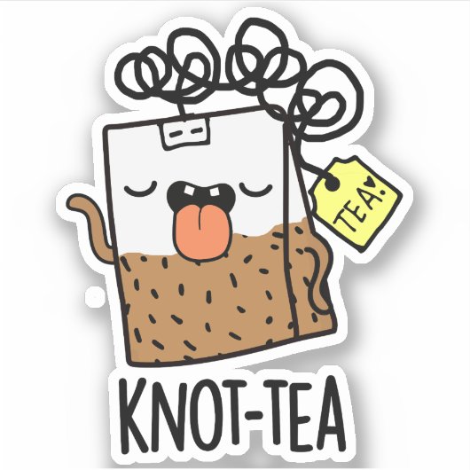 Knot-tea お茶の冗談パロディ シール (正面)