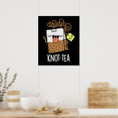 Knot-tea お茶の冗談 パン ダークBG ポスター (キッチン)