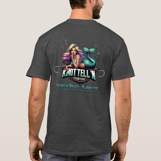 Knot Tell'n Chartersロゴ ブラックTシャツ Tシャツ (裏面)