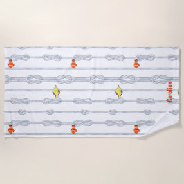 Knots and little fishes. Customisable ビーチタオル