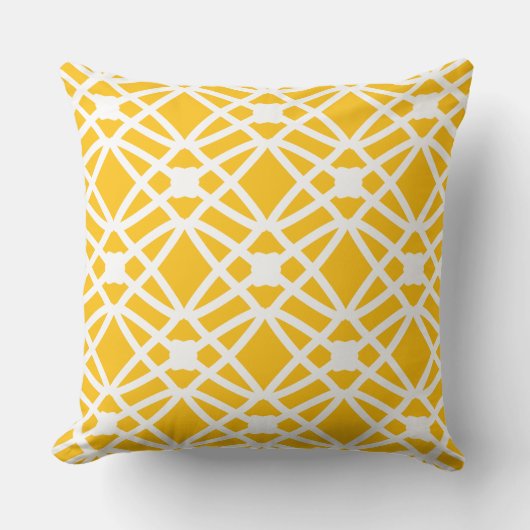 Knots on yellow pattern クッション (正面)