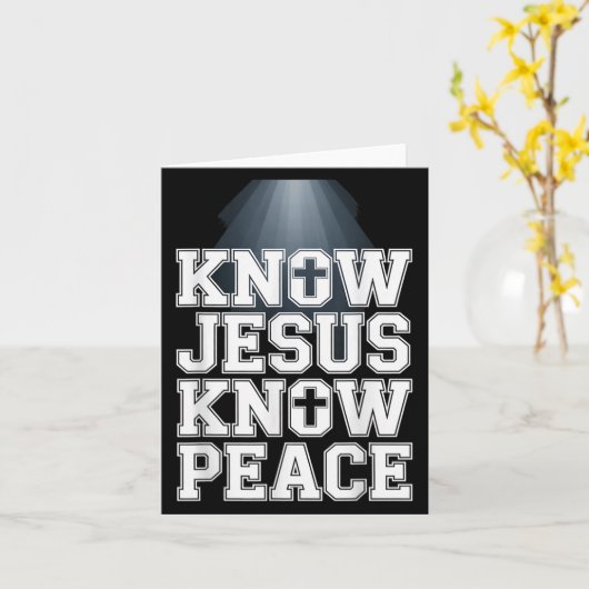 Know Jesus Know Peace Christian GraphicデザインFai カード (黄色い花)