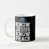 Know Jesus Know Peace Christian GraphicデザインFai コーヒーマグカップ (左)