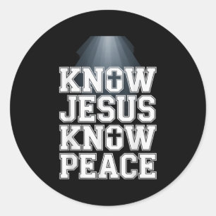 Know Jesus Know Peace Christian GraphicデザインFai ラウンドシール