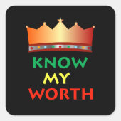 Know My Worthスタンプ スクエアシール (正面)