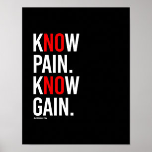 Know Pain Know Gain – トレーニングフィットネス-.png ポスター