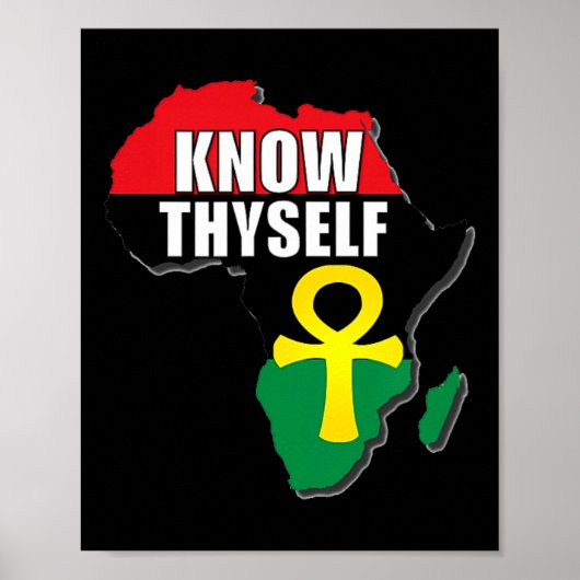 Know Thyself African Black History Month Ankh Egyp ポスター (正面)