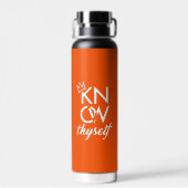 KNOW THYSELF: Minimalist Executive Flask in Orange ウォーターボトル (背面)