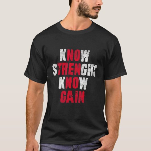 kNOw TREN kNOw GAIN  trenbolone acetate bodybuildi Tシャツ (正面)
