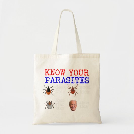 Know Your Parasites Lunatickアンチジョーバイデン氏.png トートバッグ (正面)