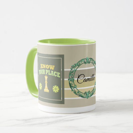 Know Your Place – Personalized Floral Affirmation  マグカップ (正面左)