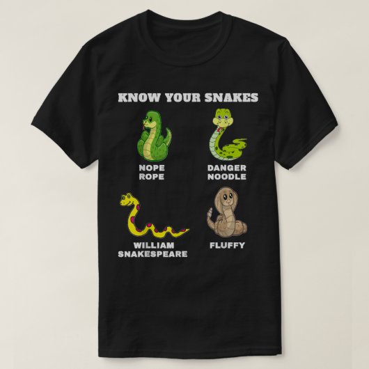 Know Your Snakes Funny Names Danger Noodle Nope Ro Tシャツ (デザイン正面)