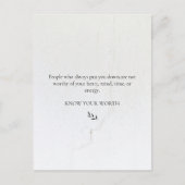 Know Your Worth引用文 ポストカード (正面)