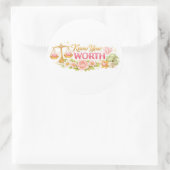 Know your worth ラウンドシール (バッグ)