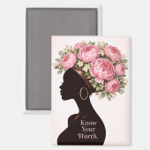 Know Your Worth Inspirational Magnet  マグネット (正面/裏面)